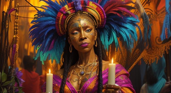 Voodoo Priestess in New Orleans: Fauvist Expressionism