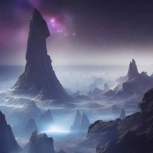 Epic Cosmic Journey: Detailed Digital Matte Painting