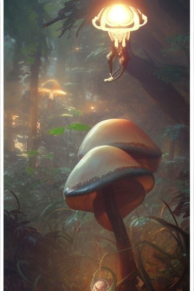 Surreal Mushroom Forest Concept Art