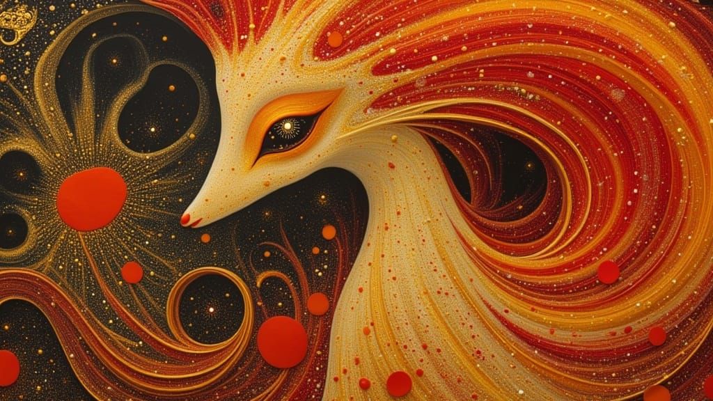 Ethereal Alien Poppy Entity in Golden Sunset Glow