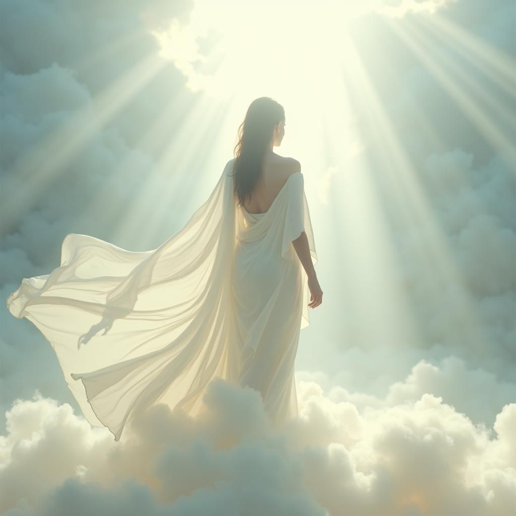 Serene Woman Bathed in Divine Light