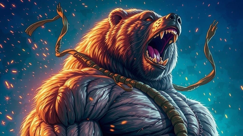 Muscular Otter in Anime Style