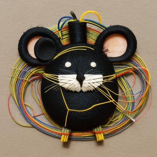 Futuristic String Mouse in Surrealist Style