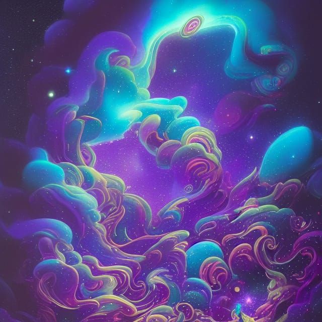 Cosmic Mystical Spirit in Starry Space