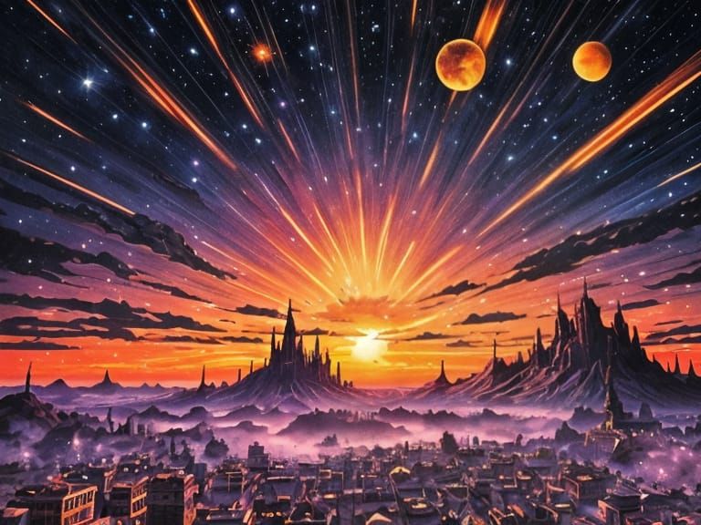 The most amazing purple and orange sunset over Tile City