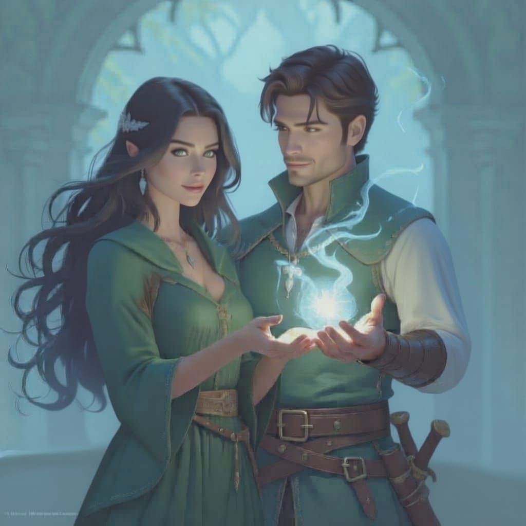 Mages Casting Spell with Air and Water Magic