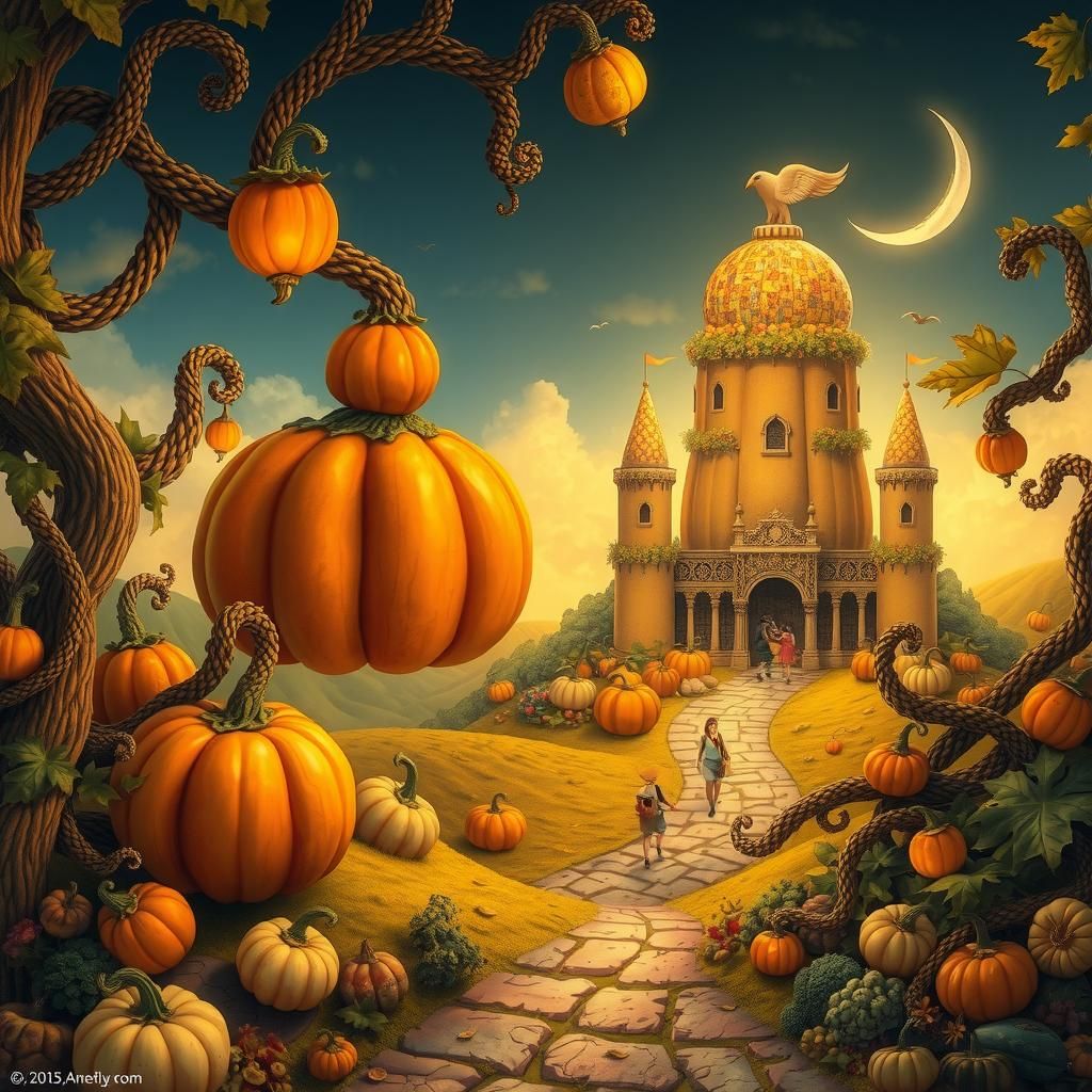 Gourd Landscape Inspired by Dreamlike Fantasy Art