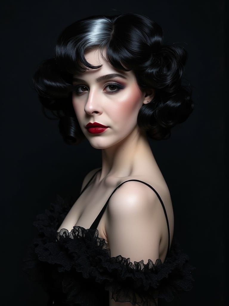 Gothic Woman in Dramatic Makeup