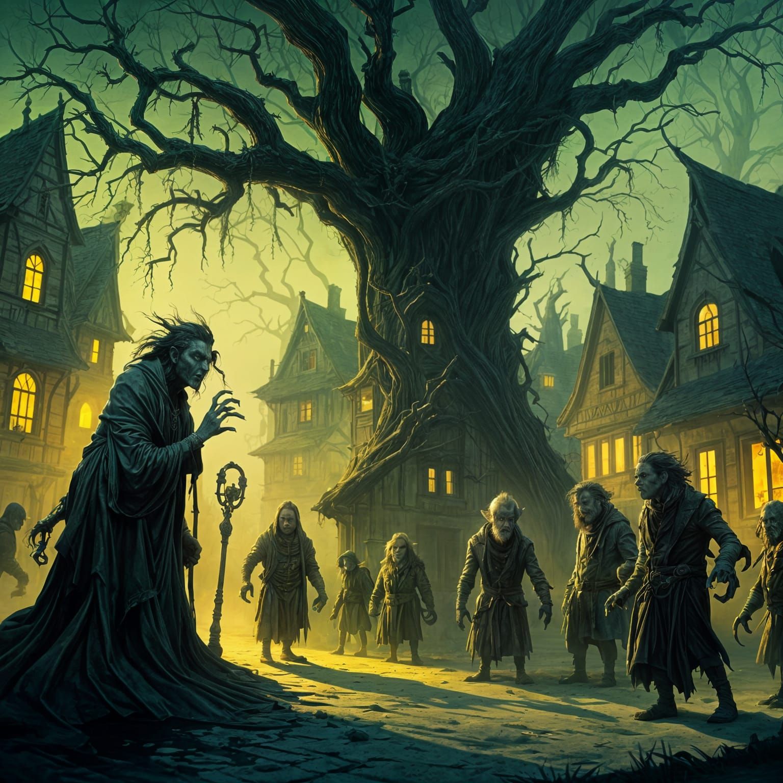 Troll Gathering in Dark Fantasy Village