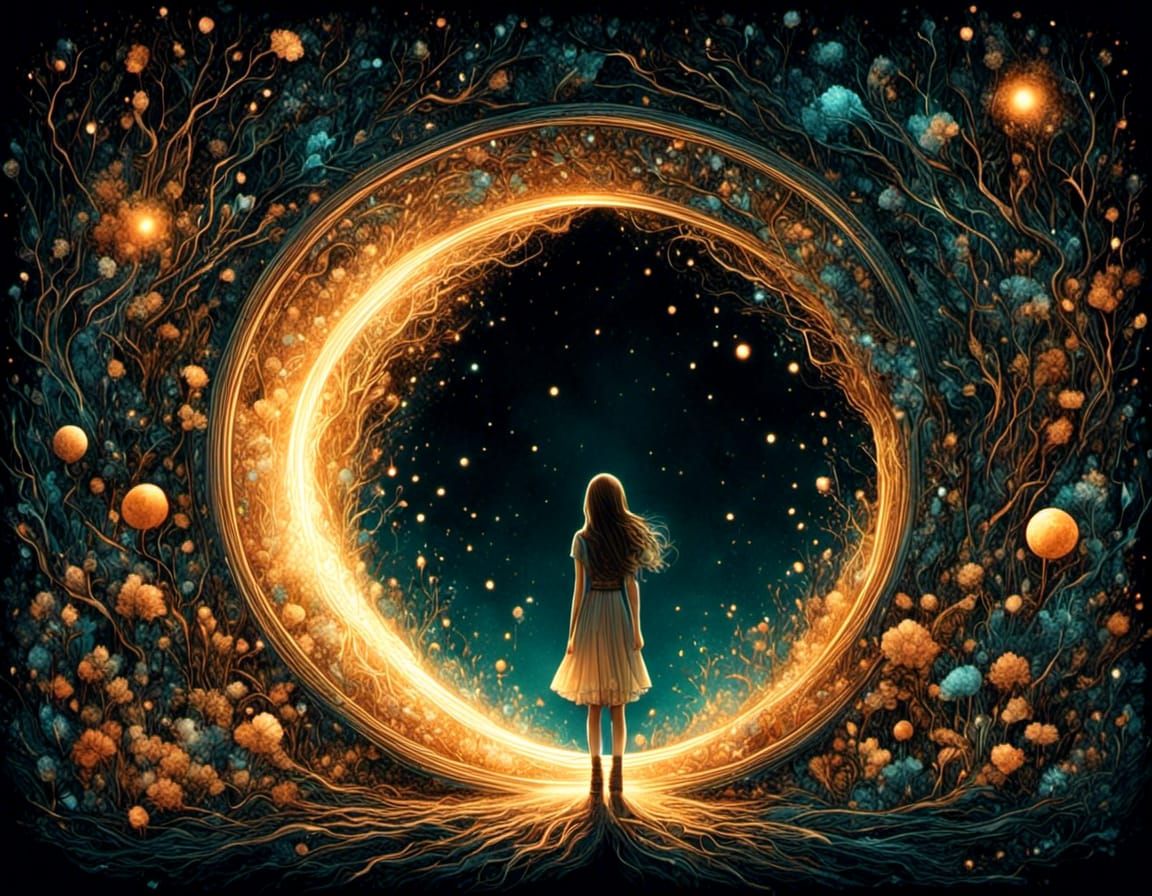 Shimmering Portal to Whimsical World in Digital Art