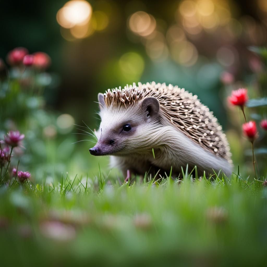 Hedgehog in an English Garden: Professional Photography