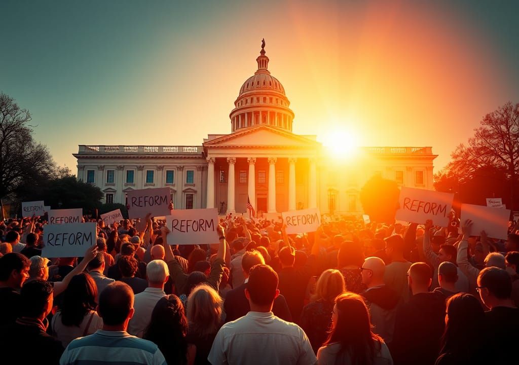 United Crowd Stands for Reform and Accountability