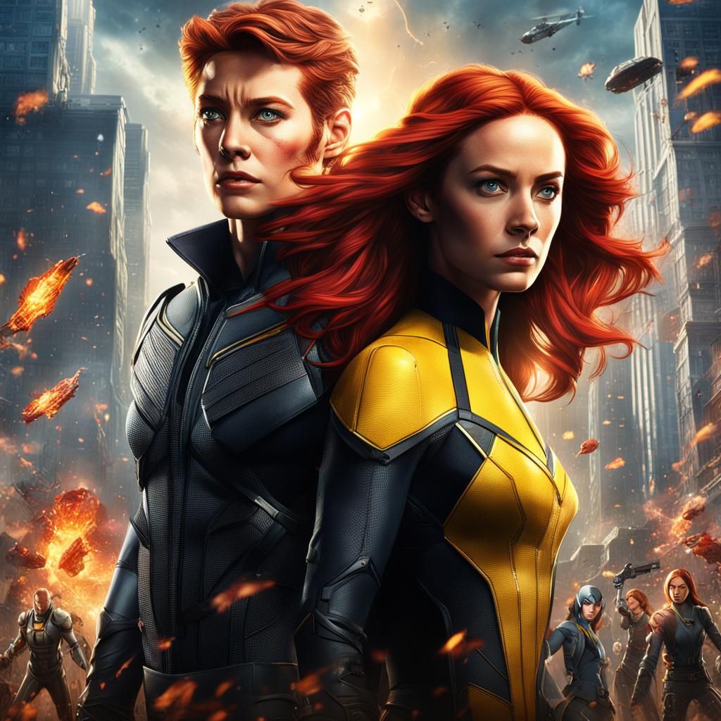 Cyclops and Jean Grey: Detailed Fantasy Art
