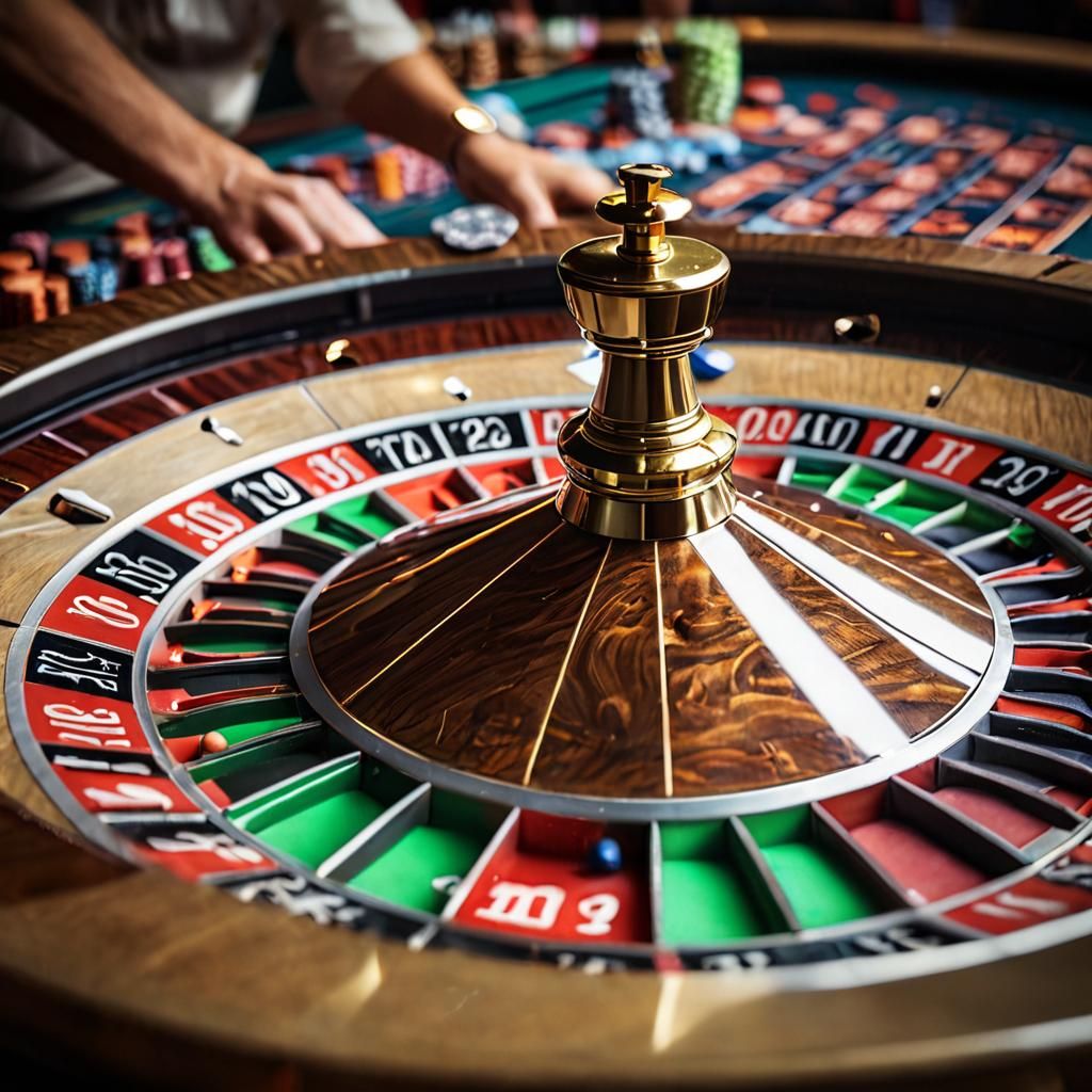 Casino Roulette Wheel in Sharp Focus