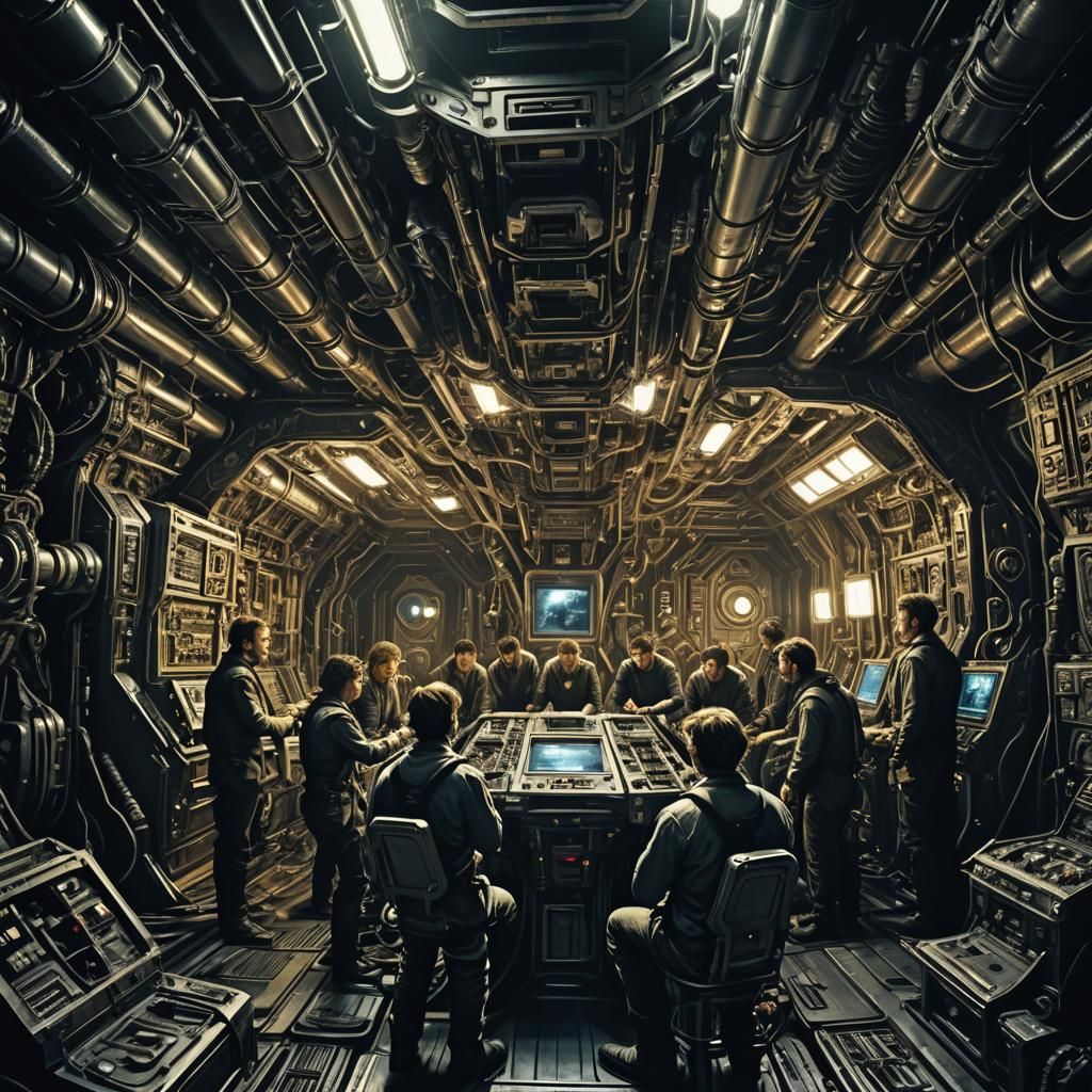 Eerie Sci-Fi Horror in Dark Surrealism Style