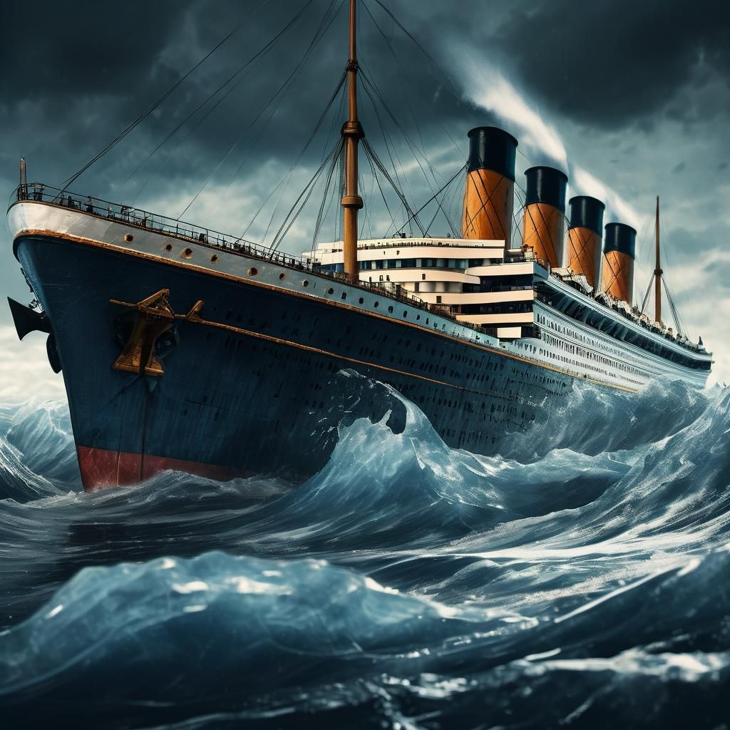 Titanic Sinking: Hyper-Realistic Digital Art of Ship Splitti...