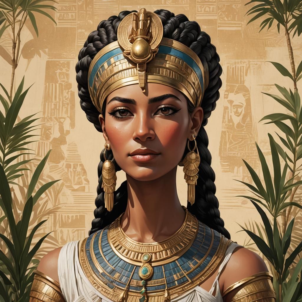 Egyptian Woman Portrait in Neoclassical Style