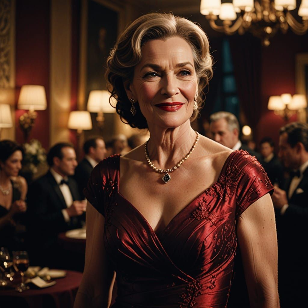 Elegant Woman in a Cinematic Film Still