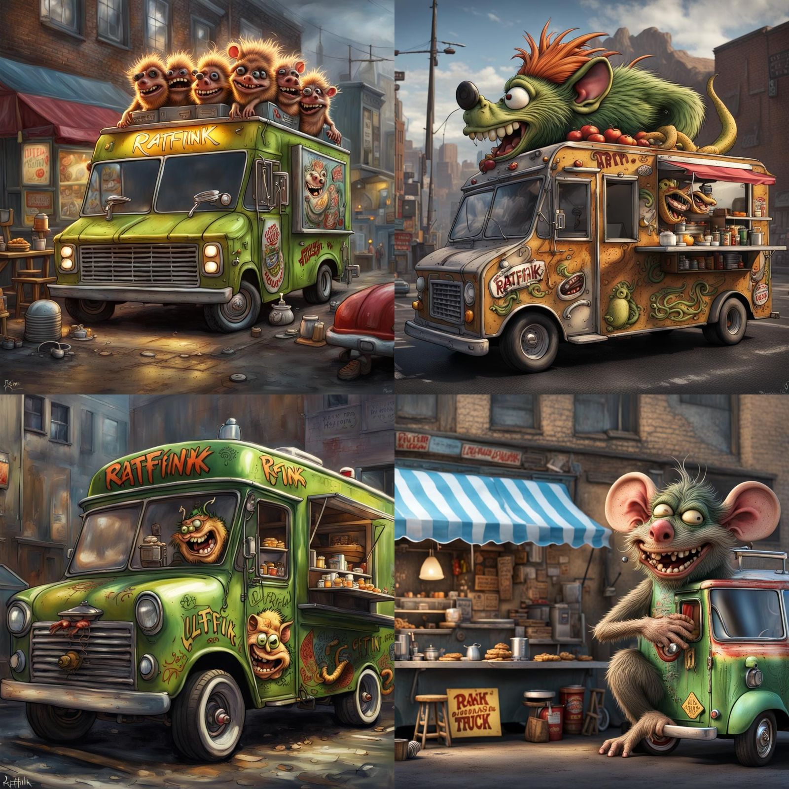 Ratfink's Food Truck: Realistic and Cinematic Image