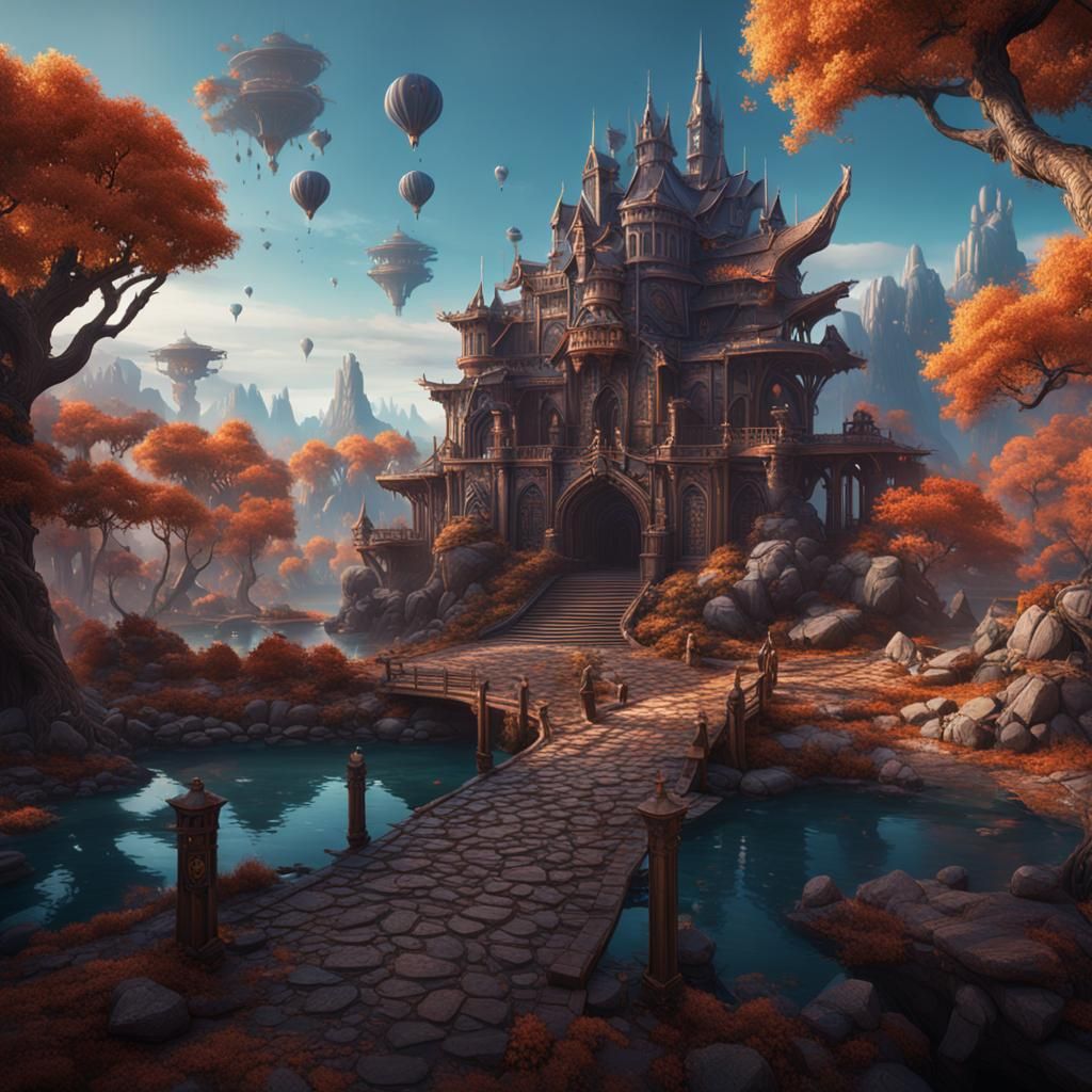 Fantastical Matte Painting in Deep Color