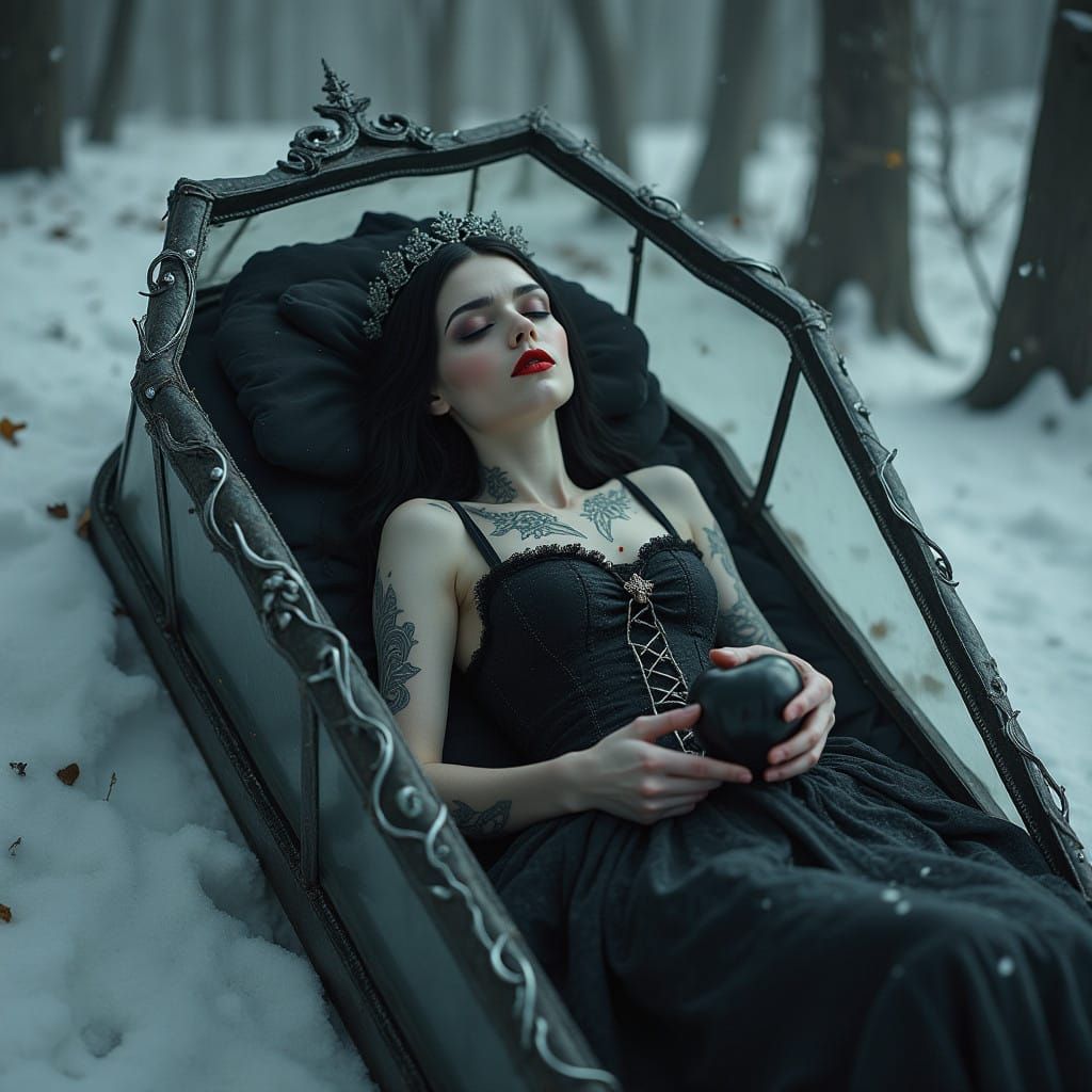 Snow White in Post-Punk Glass Coffin Serenity