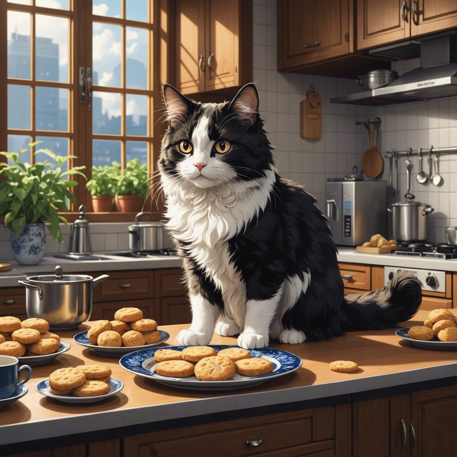 Cat making biscuits?