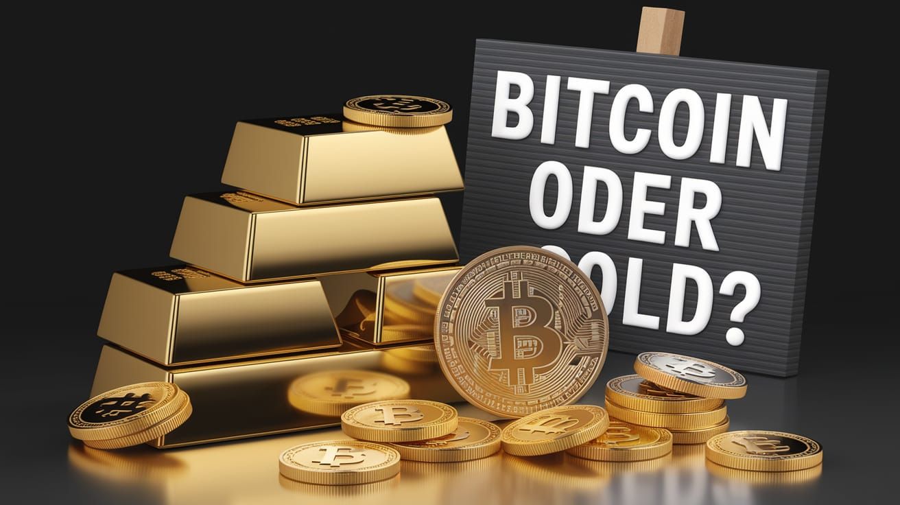 Cryptocurrency and Precious Metals in a Dark Background