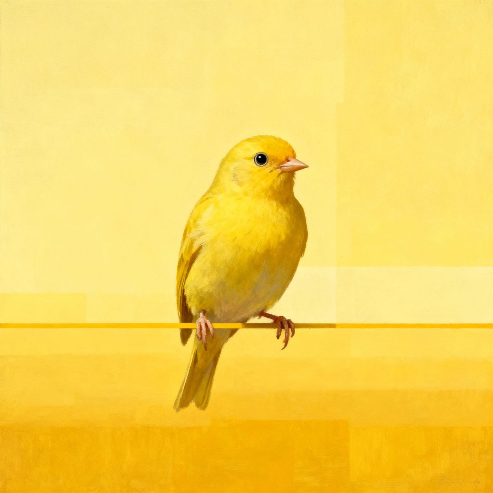 Minimalist Yellow Composition with Sole Canary
