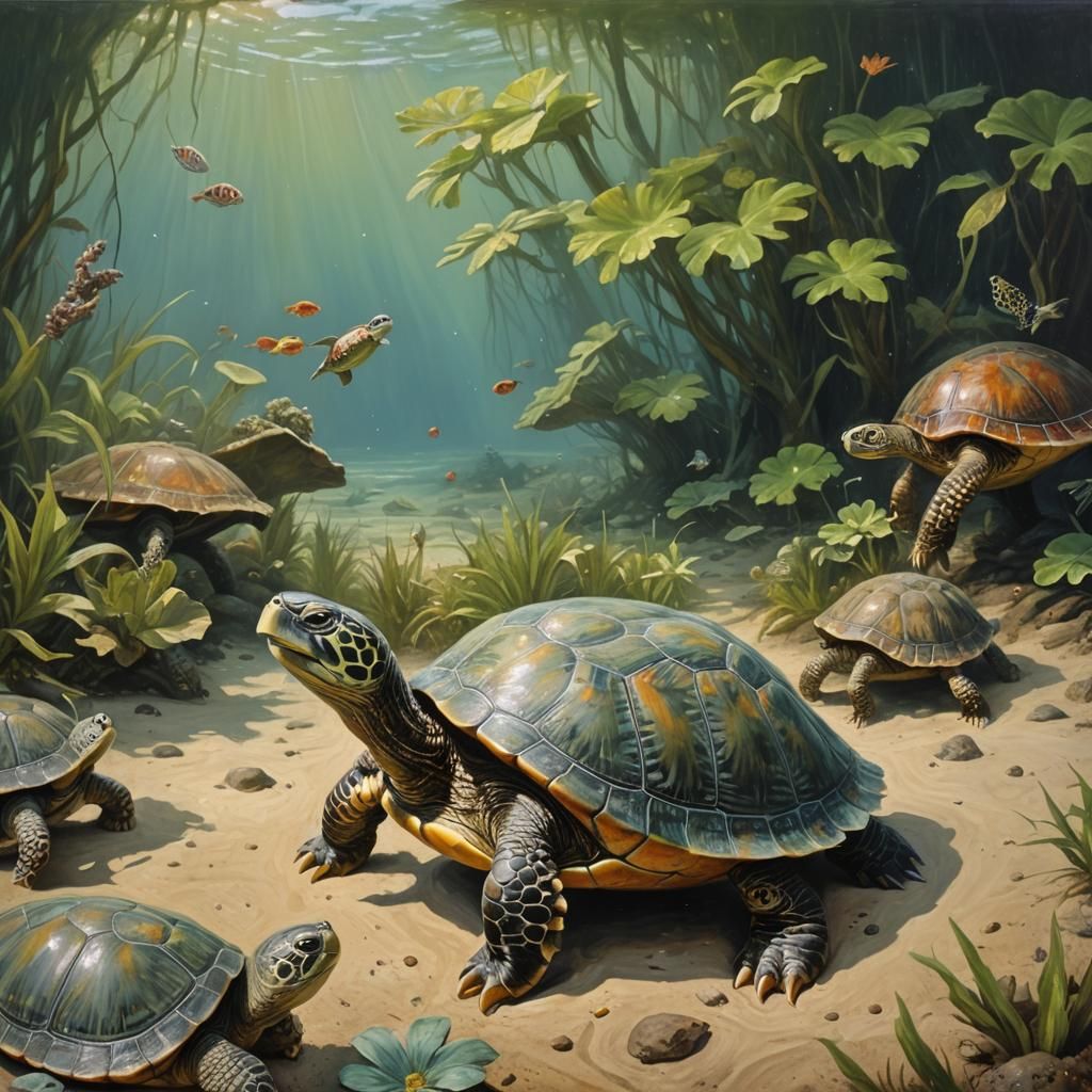 Turtle's Birthday Wish: An Oil Painting