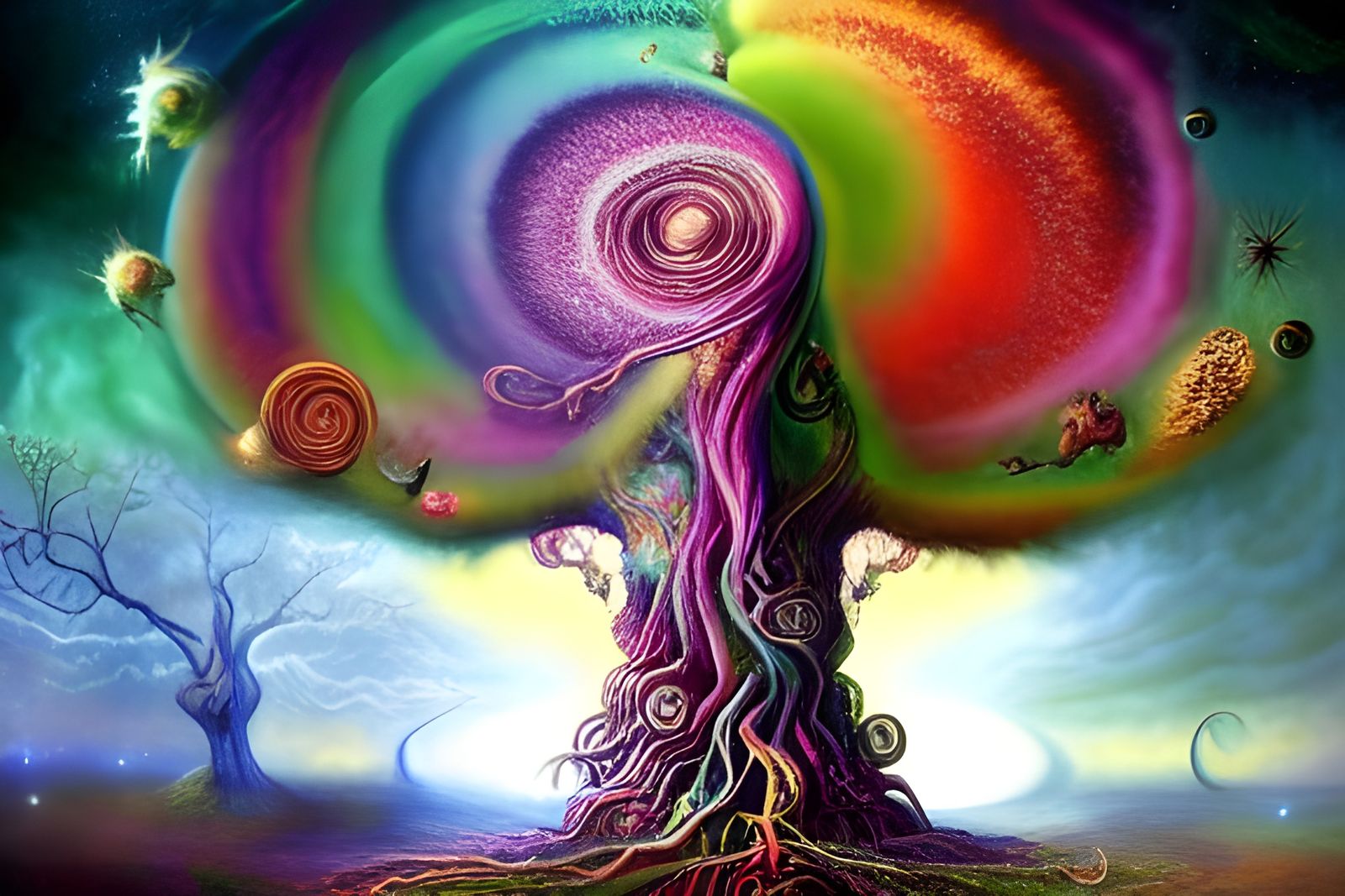 Cosmic Tree of Infinity in Photorealistic Style