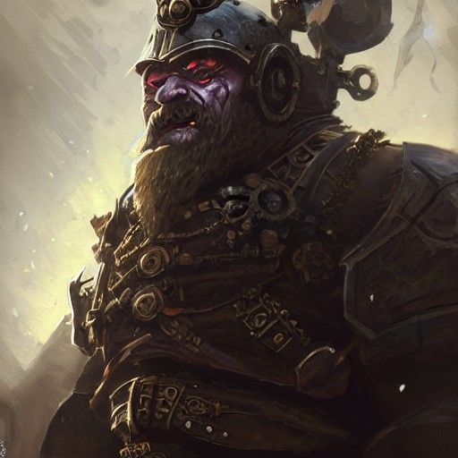 Steampunk Dwarf Elder in Armour