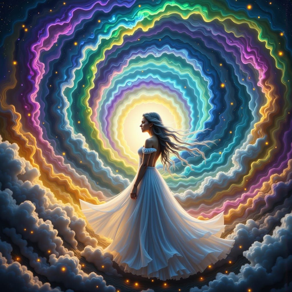 Ethereal Moon Goddess in Digital Art Style