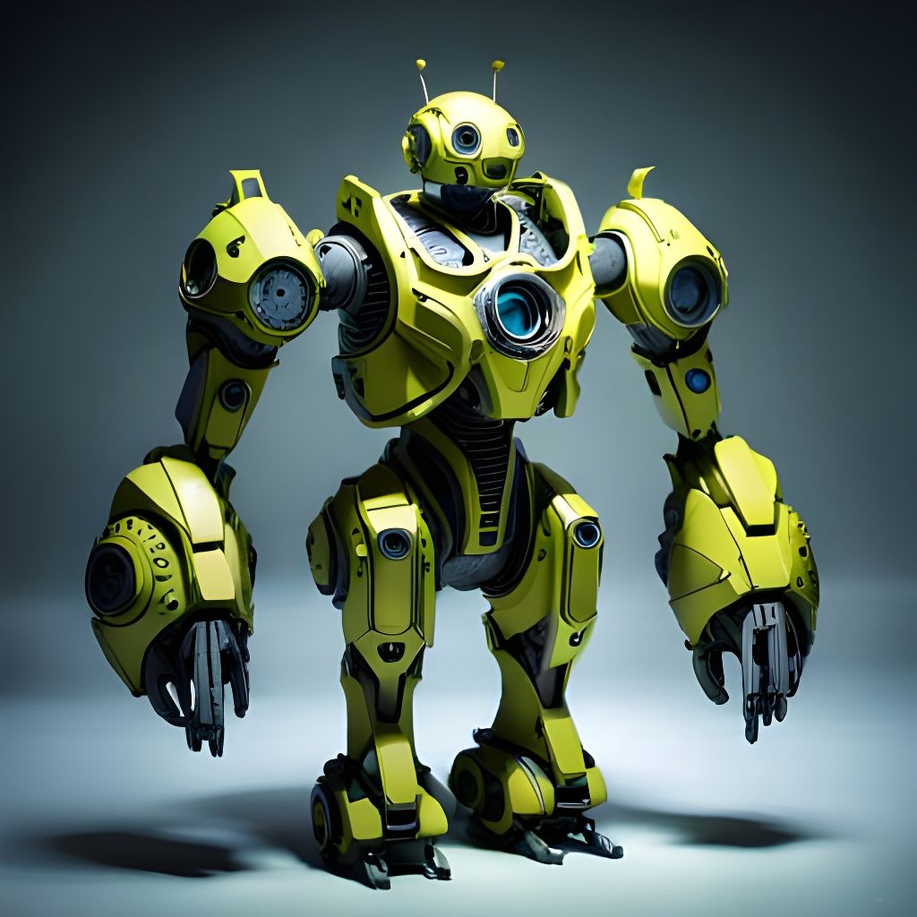 Ecological Biopunk Robot in Ornate Sci-Fi Style
