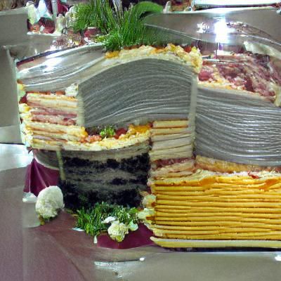 Ornate Layered Cake at Formal Party