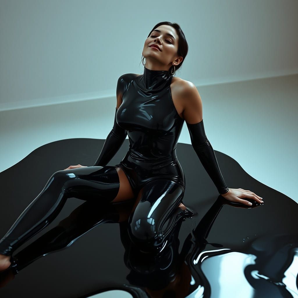 Ethereal Beauty in Shimmering Latex