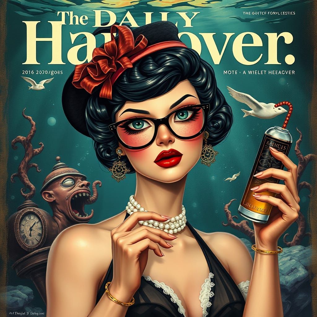 Gogos-Inspired Portrait in Pulp-Fiction Style