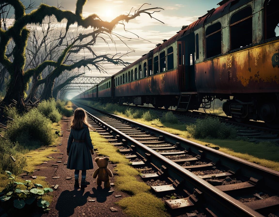 Haunting Surrealistic Portrait of a Lost Child