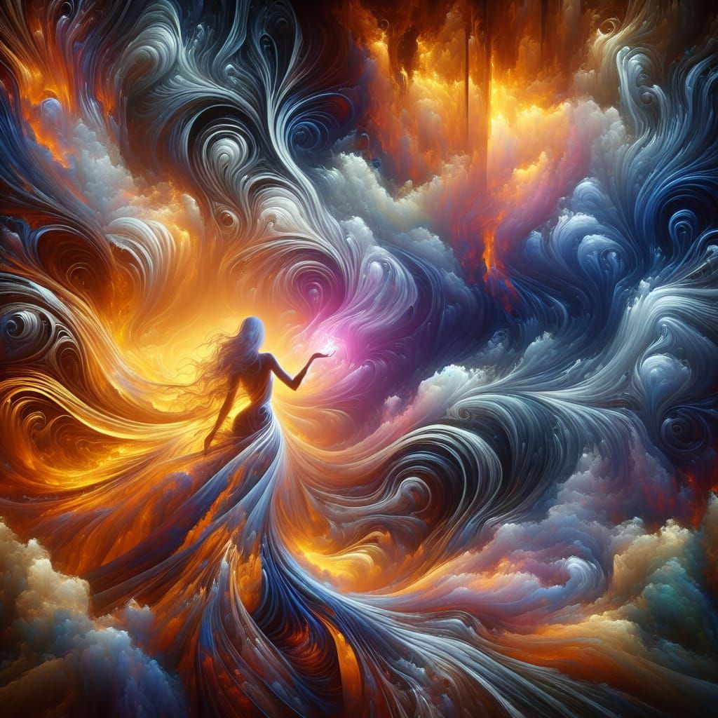 Intricate Fantasy Art with Flowing Geometry