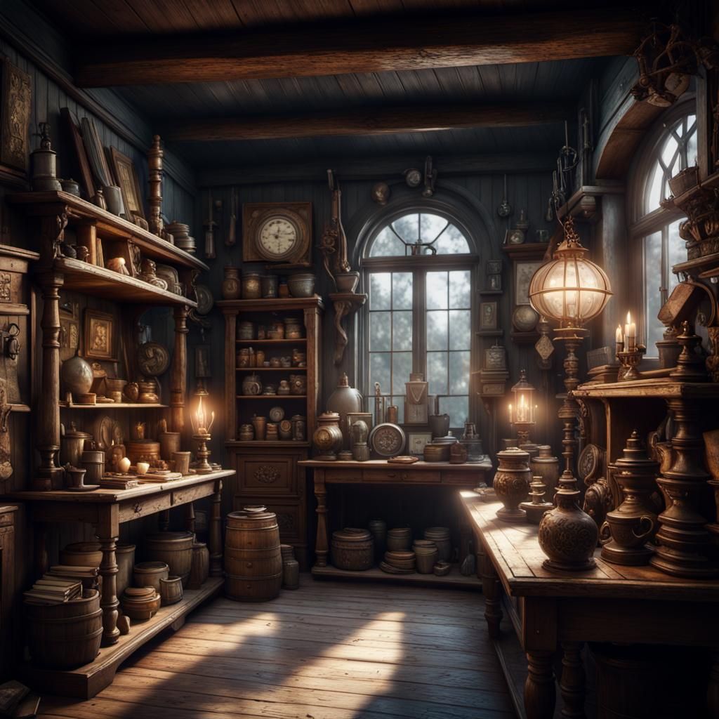 Antique Shop in the Evening