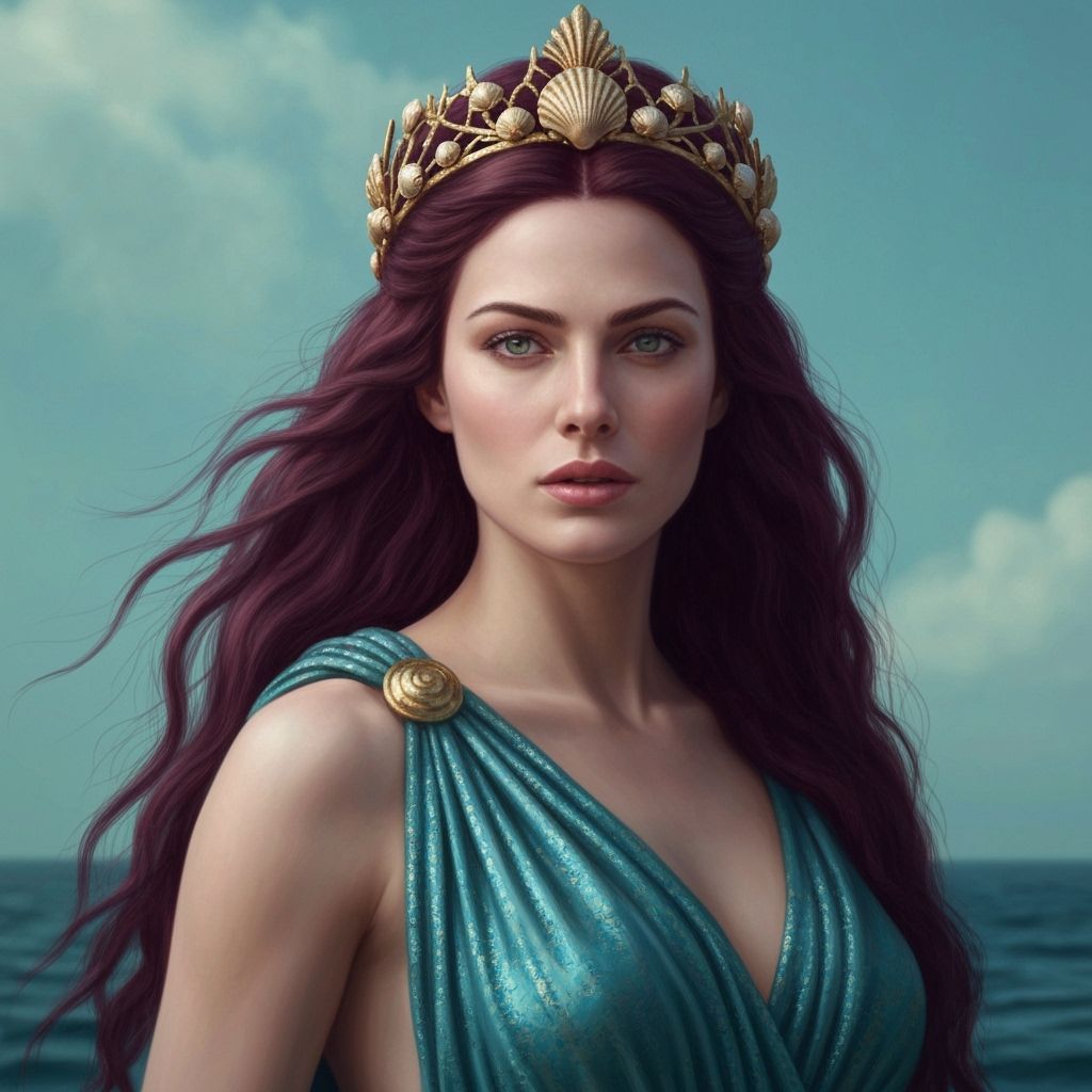 Thetis, Greek Sea Goddess, Emerges from Mediterranean