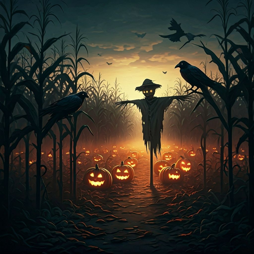 Nightmarish Halloween Harvest Festival with Ghostly Scarecro...