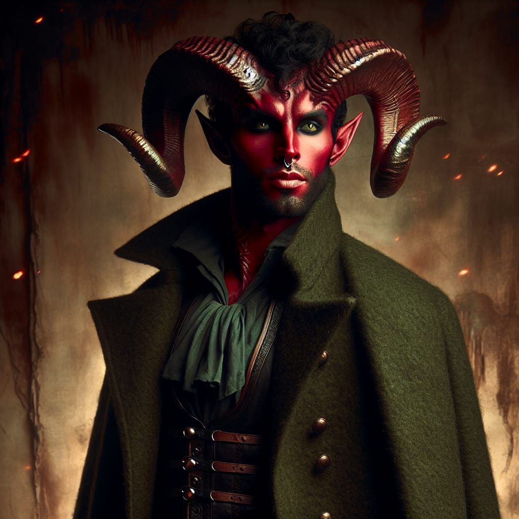 Tiefling Warlock in Sinister Medieval Setting