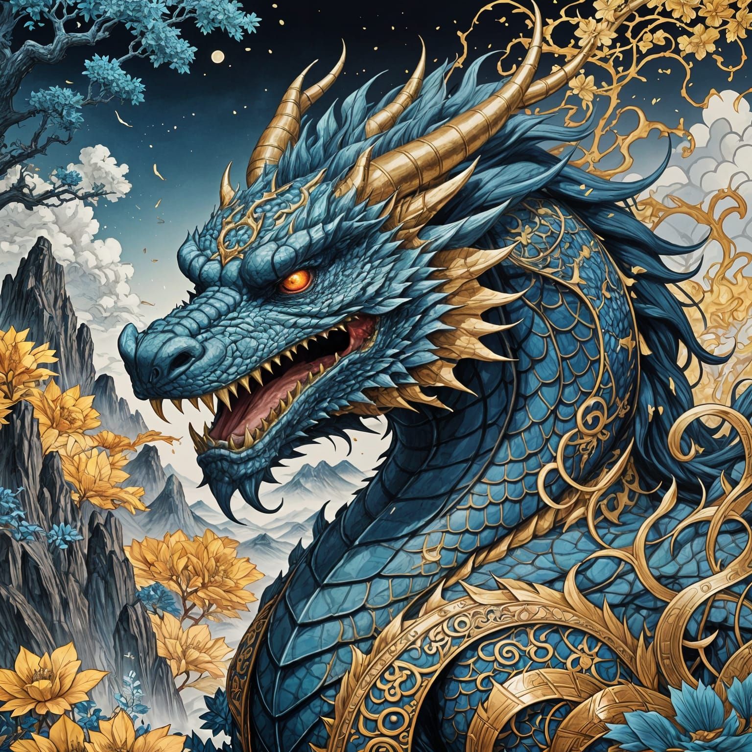 Dragon Ascension Deity in Shimmering Energy Form