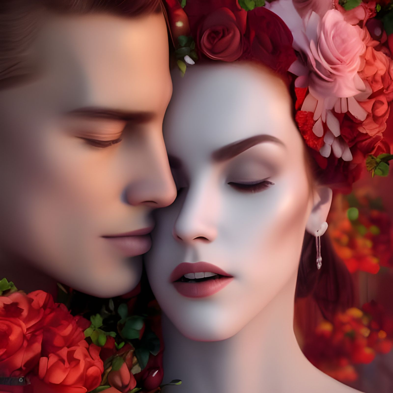 Romantic Couple Embrace: Harlequin Book Cover Art