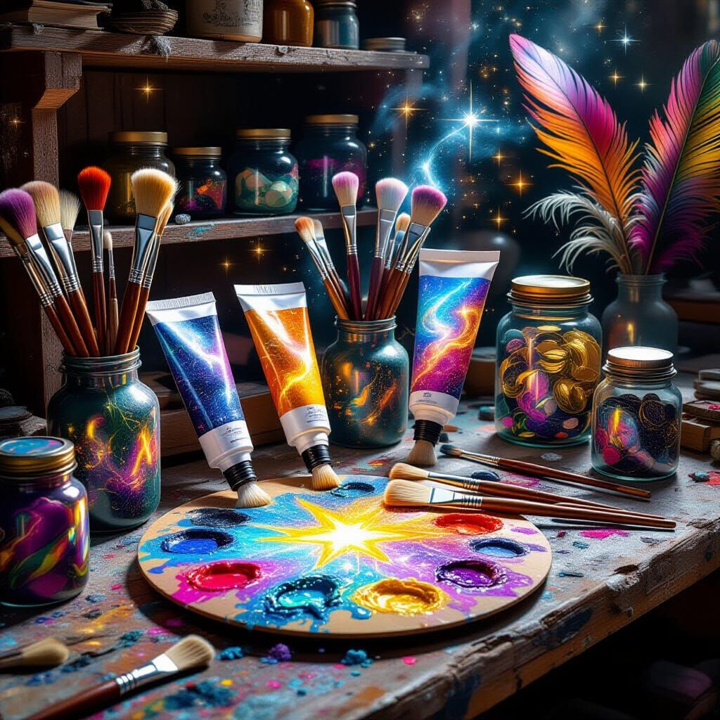 Artist's Workbench with Cosmic Paint