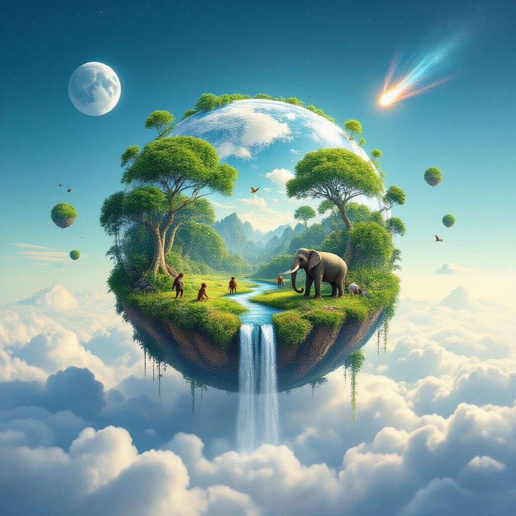 Tropical Biosphere Floating in Space