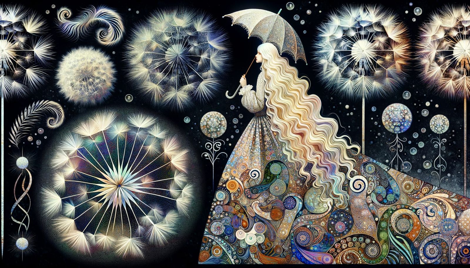 Ethereal Dreamgirl in Whispers of White and Gold