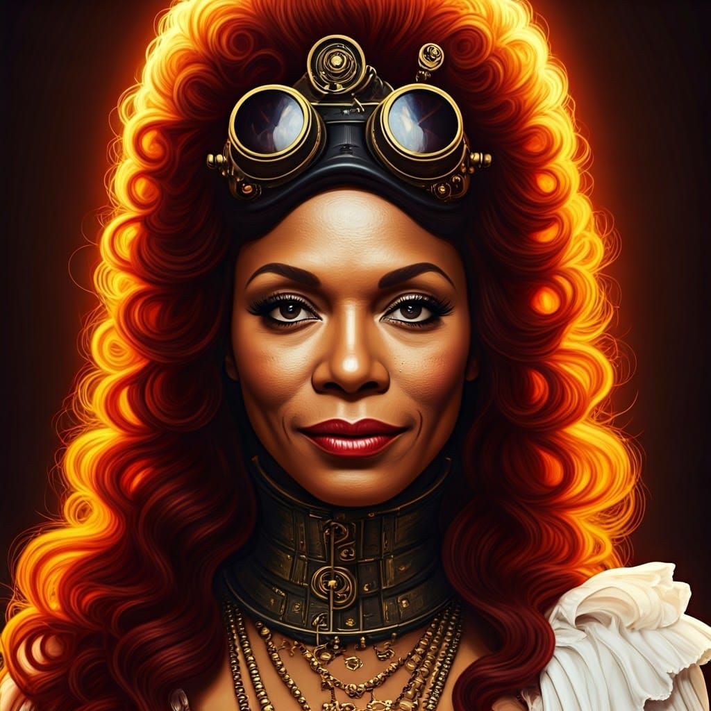 Eartha Kitt Steampunk Portrait in 16k Resolution
