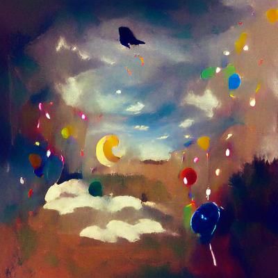 Surreal Gold Clock in Tree Line Image