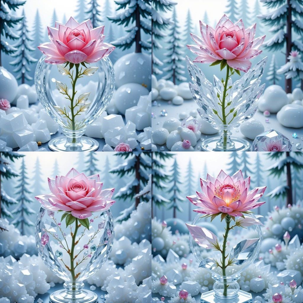 Ethereal Crystal Glass in Winter Wonderland